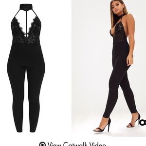 black lace harness jumpsuit